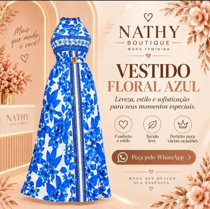 Vestido floral azul